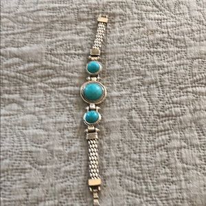 Silver and turquoise bracket